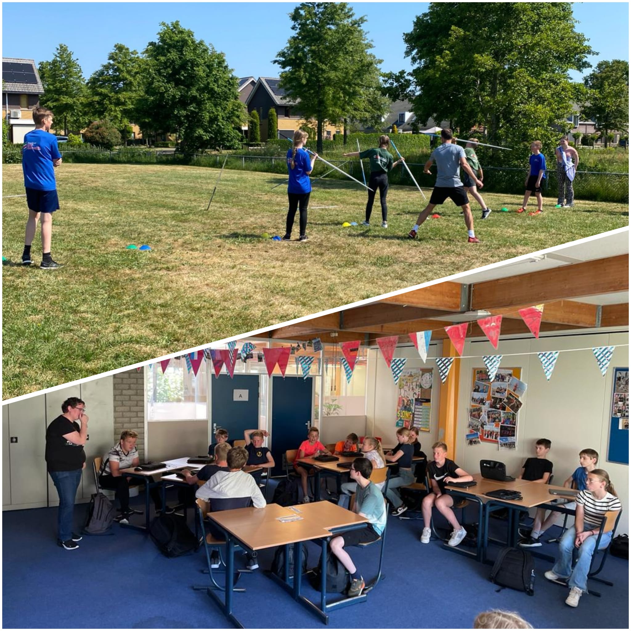 Buiten sporten met leerlingen School Lyndensteyn