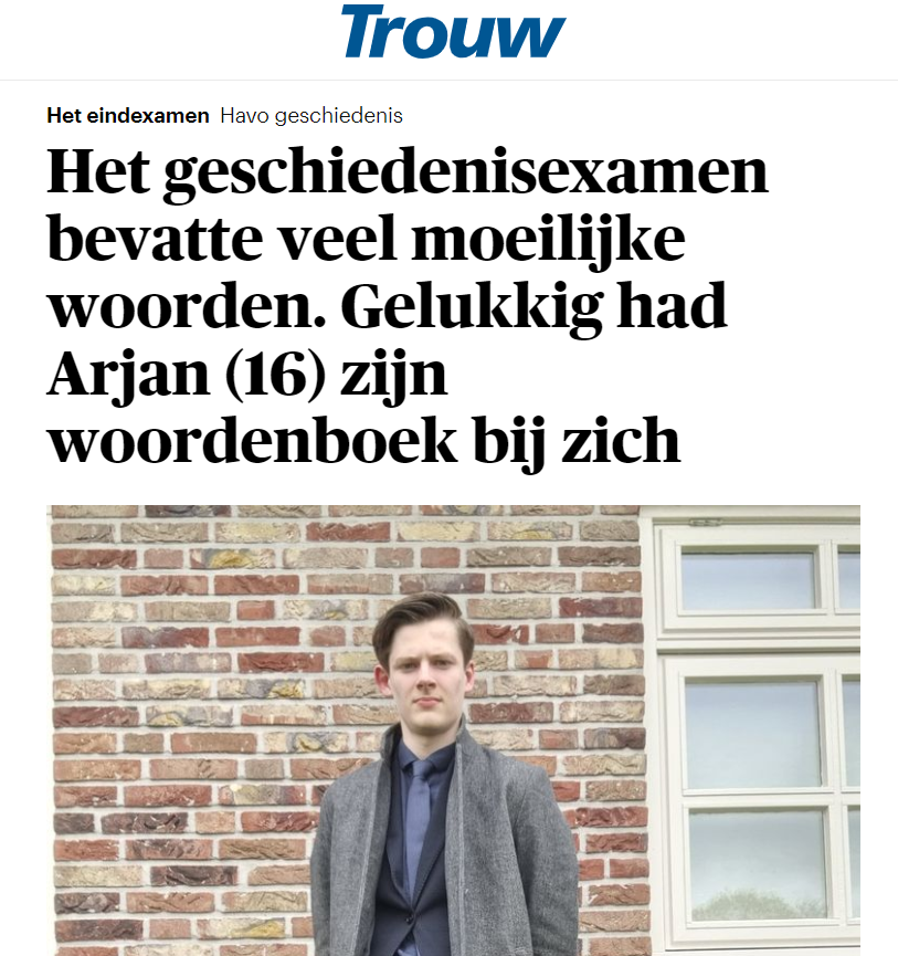 examenrubriek Trouw - geschiedenis