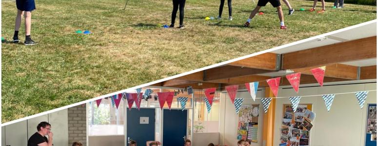 Buiten sporten met leerlingen School Lyndensteyn