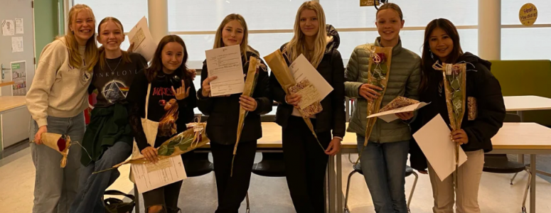 Zeven leerlingen derde jaar